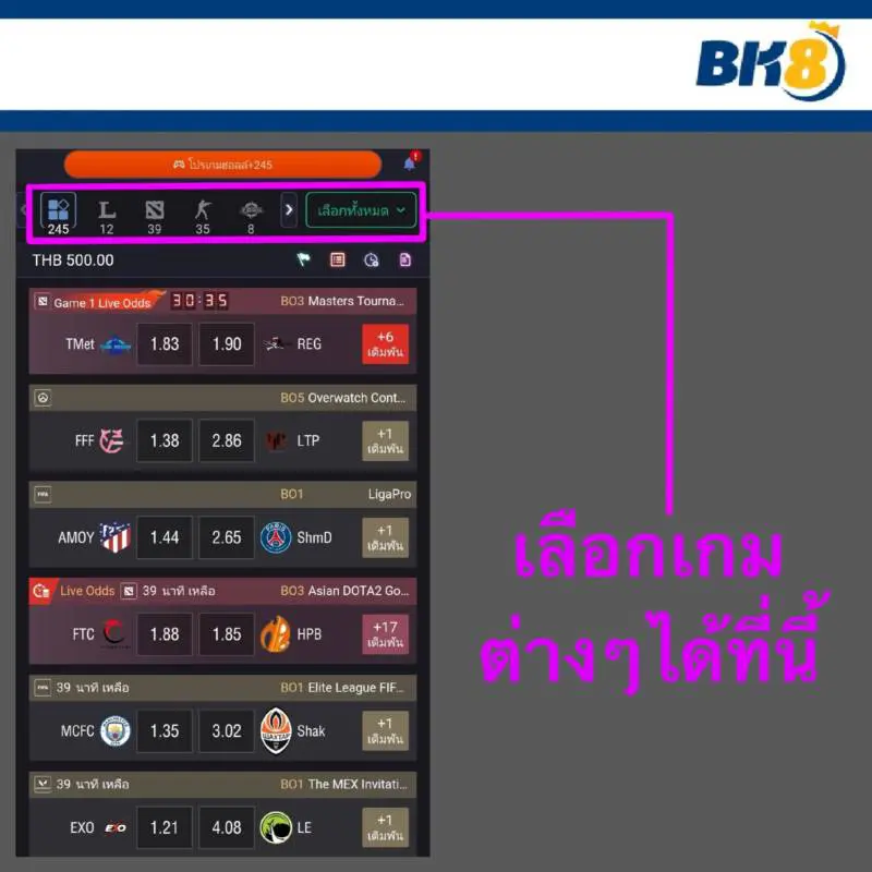 เริ่มต้นเดิมพันอีสปอร์ตกับ BK8 ต้องเตรียมอะไรบ้าง